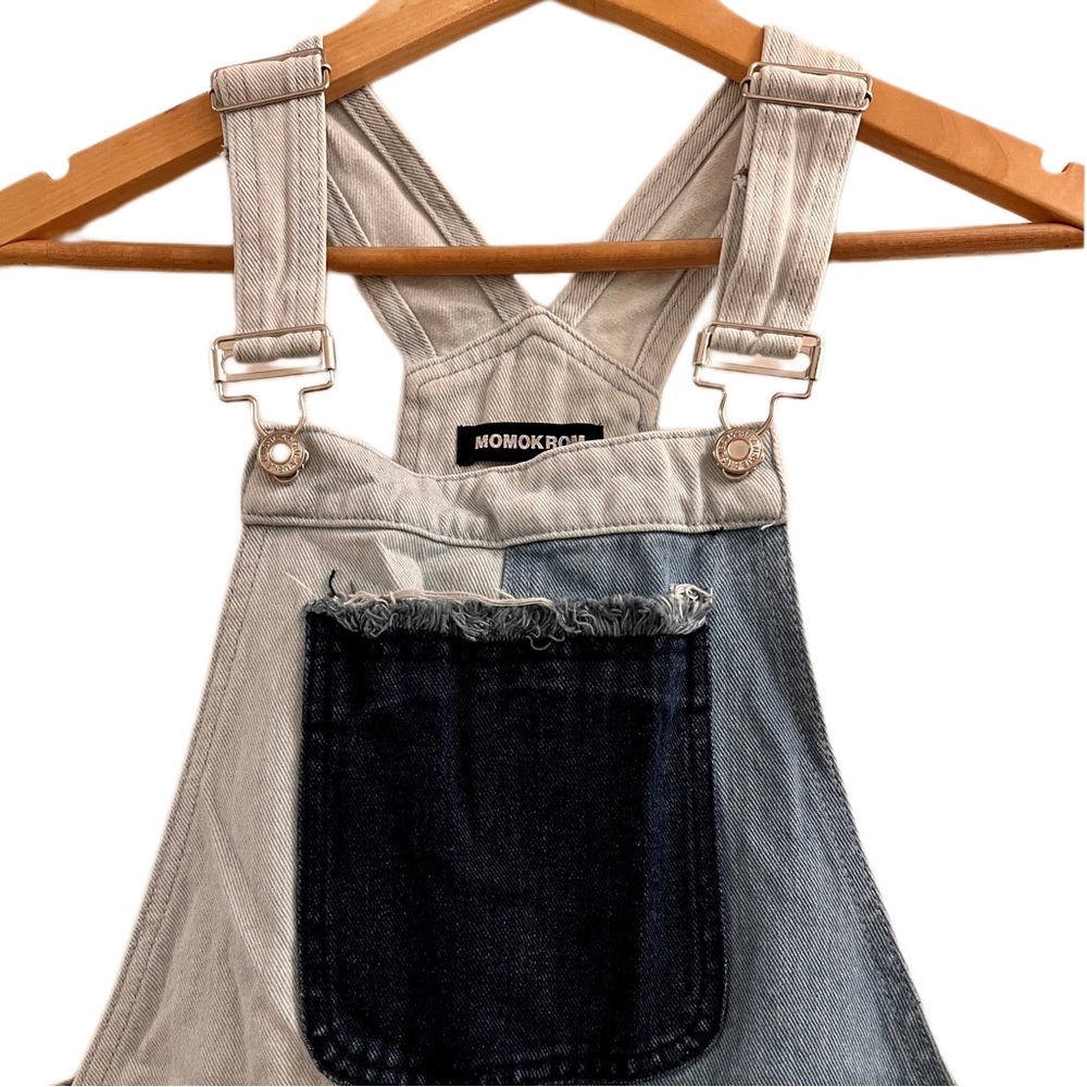 Momokrom Distressed Patchwork Denim Overalls Dolls Kill - Picture 11 of 12